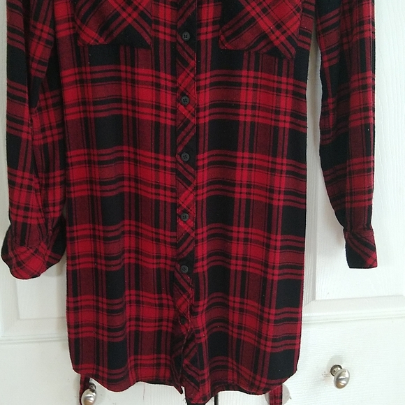 Sanctuary Buffalo plaid button down dress size xs - Picture 6 of 8
